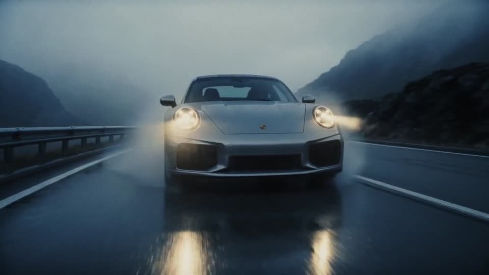 Готовый рекламный ролик Porsche, собранный на ИИ